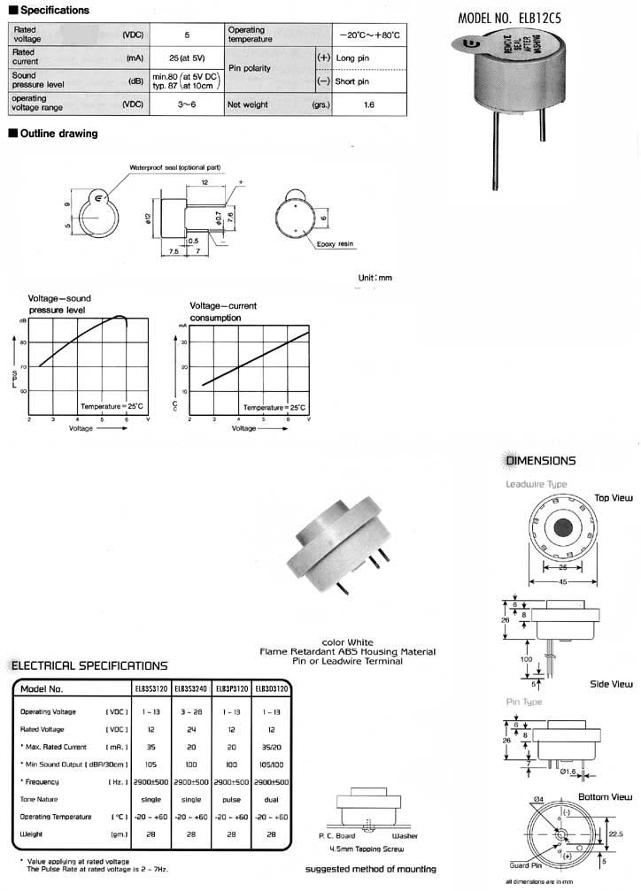 Elproma Electronica Buzzers, Piezo Buzzers