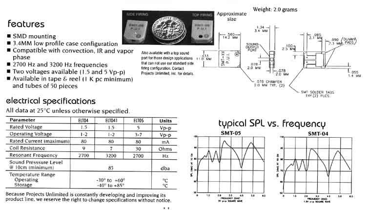 Elproma Electronics Buzzers, Electro-Mechanical SMD Transducers