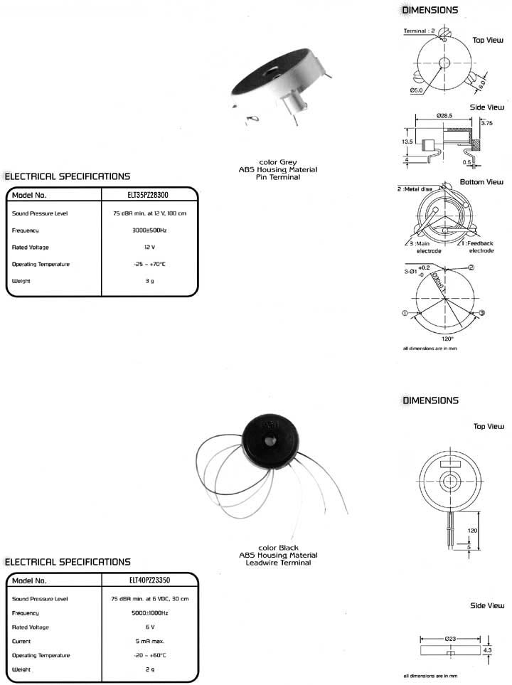 Elproma Electronics Buzzers, Piezo Transducers Self Drive Type