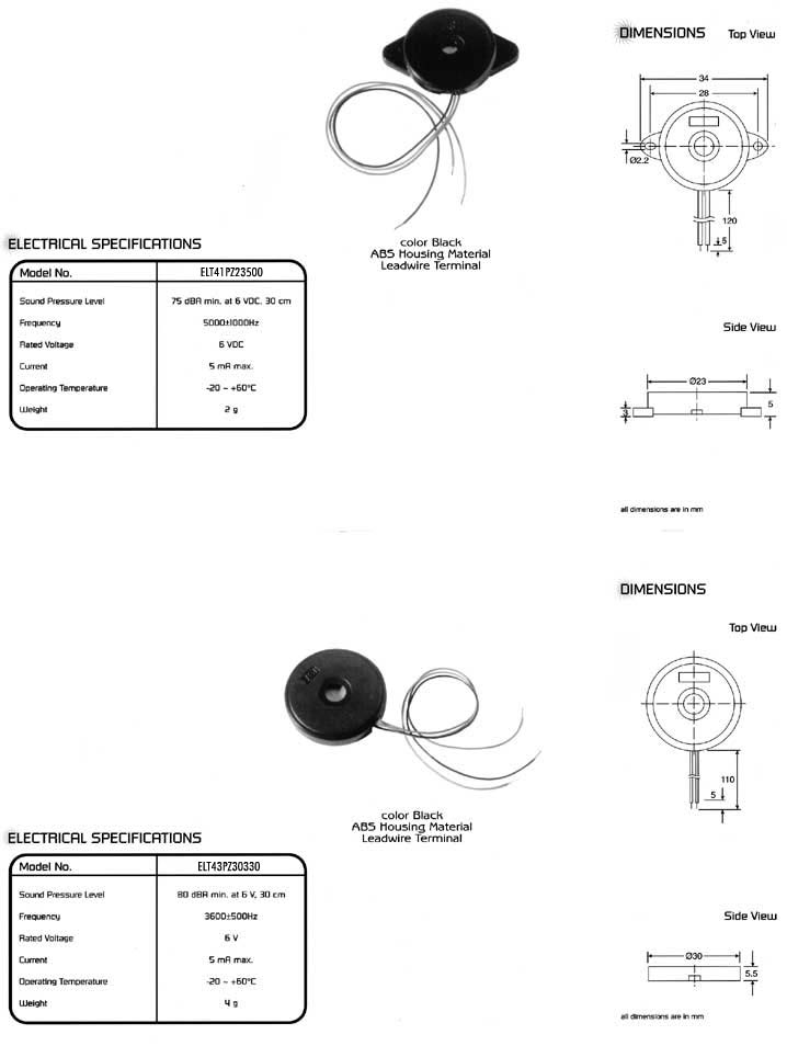 Elproma Electronics Buzzers, Piezo Transducers Self Drive Type