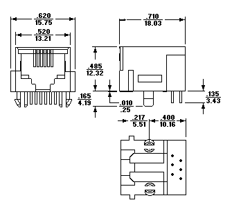 PRESA RJ11 1 MODULO VIMAR 8000 art.08215 - Azeria